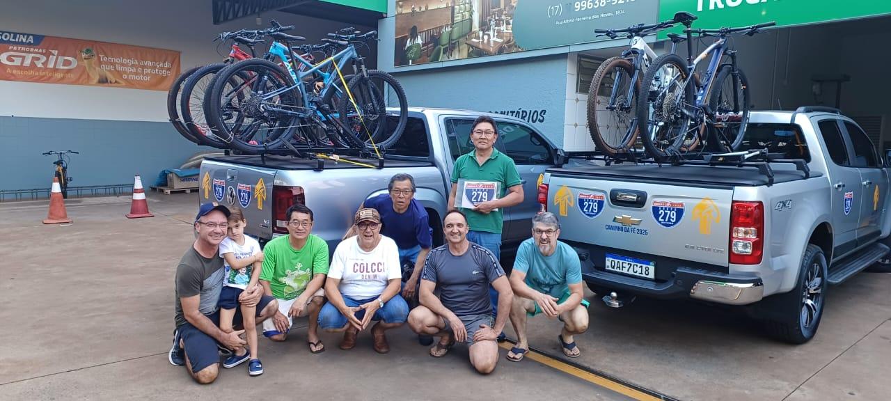 Equipe durante o percurso do Caminho da Fé